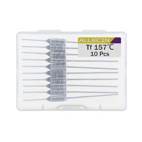ALLECIN 10PCS 157 Degrees Celsius Thermal Fuse 10A 250V AEC157E Temperature Fuses Cutoffs 10Amp 250Volt 157℃ Fusible - Image 3