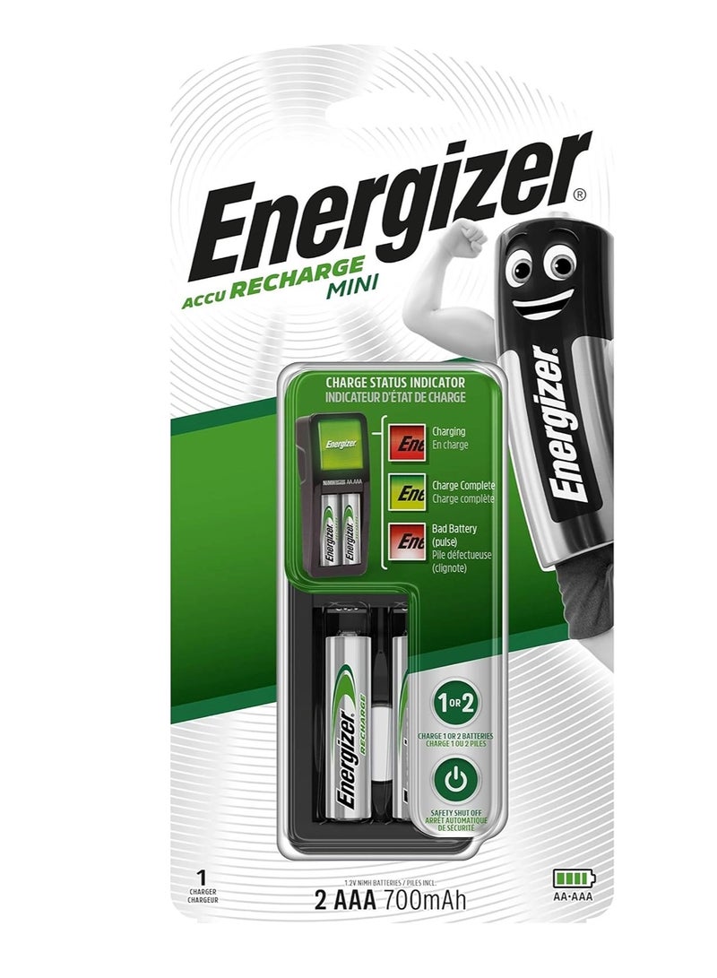 إنرجايزر شاحن إنرجايزر + 2 بطارية إنرجايزر AAA قابلة لإعادة الشحن - (1.2V) - Image 1