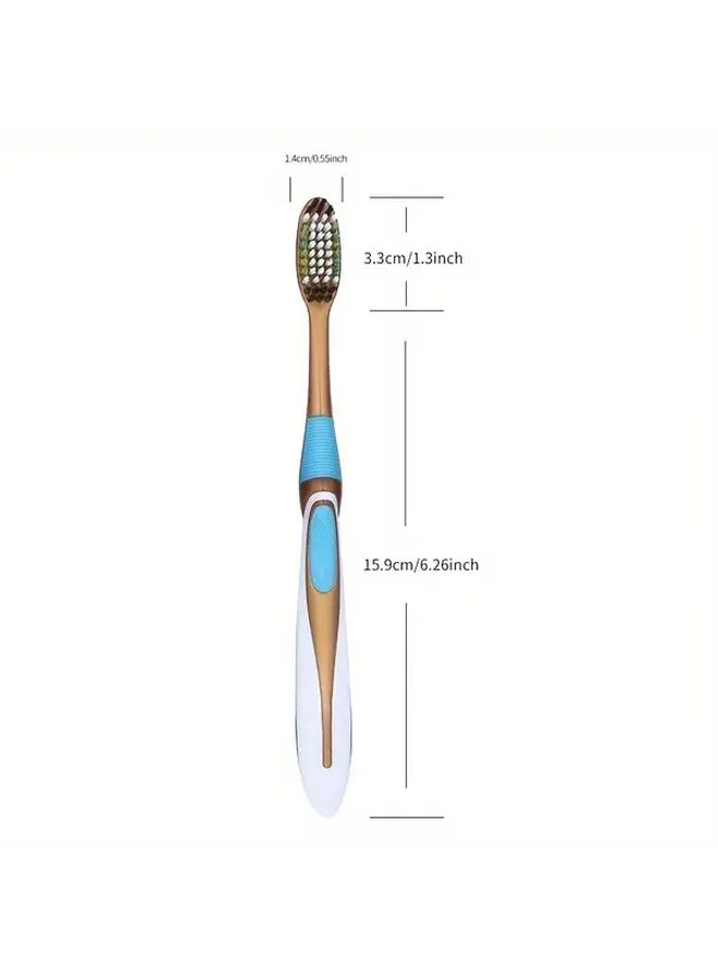 4pcs Medium Hardness Nylon Bristle Toothbrush Set Random Colors For Family - Image 4