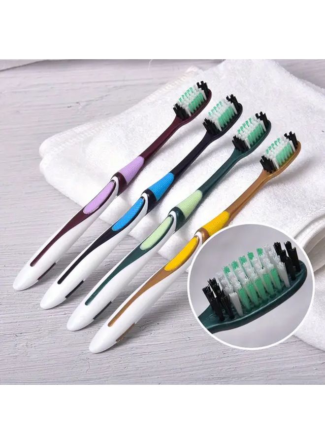 4pcs Medium Hardness Nylon Bristle Toothbrush Set Random Colors For Family - Image 3