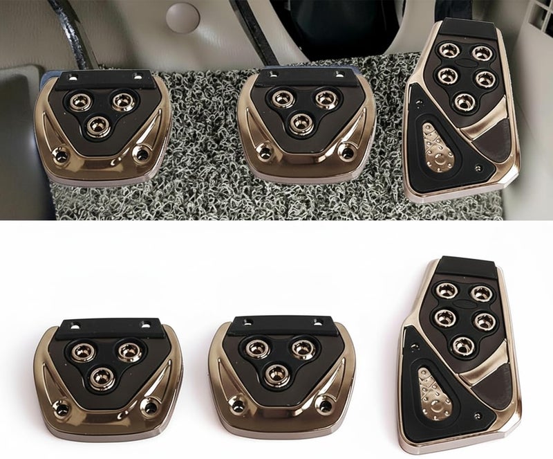 AutoBizarre 3 Pcs Anti-Slip ABS PVC Car Foot Pedal Pad Cover Manual Transmission Clutch Brake Accelerator Car Pedal Replacement Kit Universal for all Manual Cars (Black) - Image 1