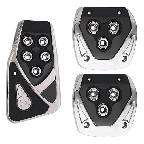 AutoBizarre 3 Pcs Anti-Slip ABS PVC Car Foot Pedal Pad Cover Manual Transmission Clutch Brake Accelerator Car Pedal Replacement Kit Universal for all Manual Cars (Black) - Image 2