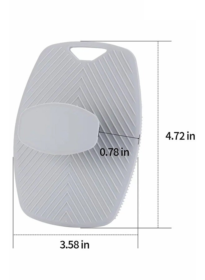 Silicone Body Scrubber Exfoliating Bath Brush, Male and Female Shower Brush, Back Cleaning,  For Exfoliating and Cleansing Body Easy to Foam and Reusable, Grey - Image 4