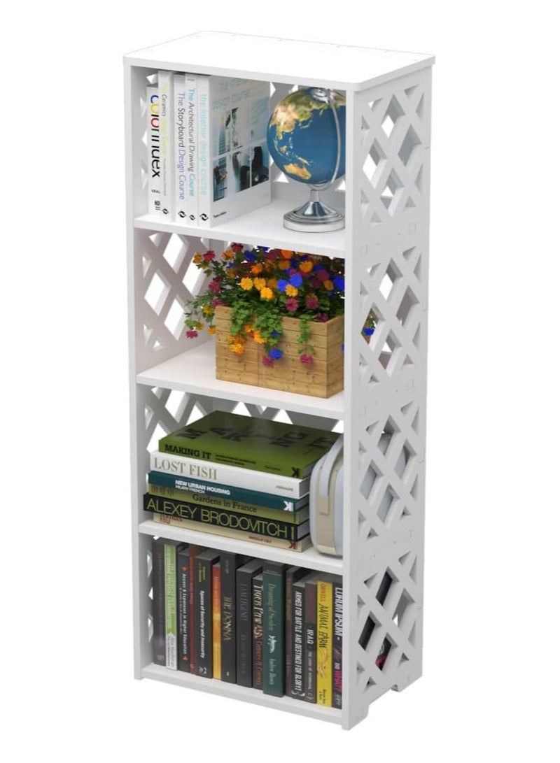 TPGP Small Bookshelf, 5 Tier Bookshelves White 4 Shelf, Bathroom Storage Organizer Shelves, Display Shelf for Small Spaces, Kids Room, Living Room, Bedroom - Image 4