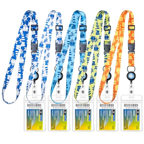 MNGARISTA Cruise Lanyard for Ship Cards,Adjustable Lanyard with Id Holder,Detachable Lanyards for Cruises Ship Cards with Waterproof Id Badge Holders,Cruise Essentials,5 Pack Sea Turtle - Image 1