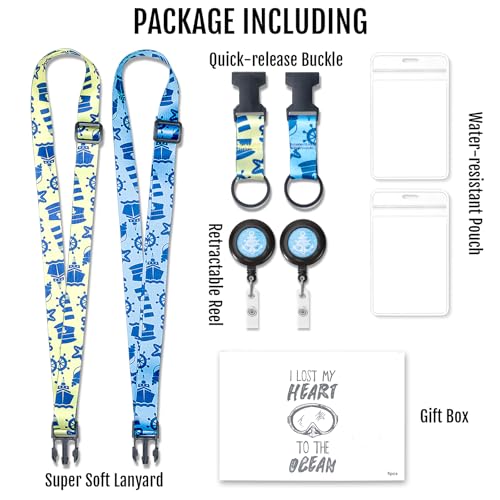 MNGARISTA Cruise Lanyard for Ship Cards,Adjustable Lanyard with Id Holder,Detachable Lanyards for Cruises Ship Cards with Waterproof Id Badge Holders,Cruise Essentials,5 Pack Sea Turtle - Image 4