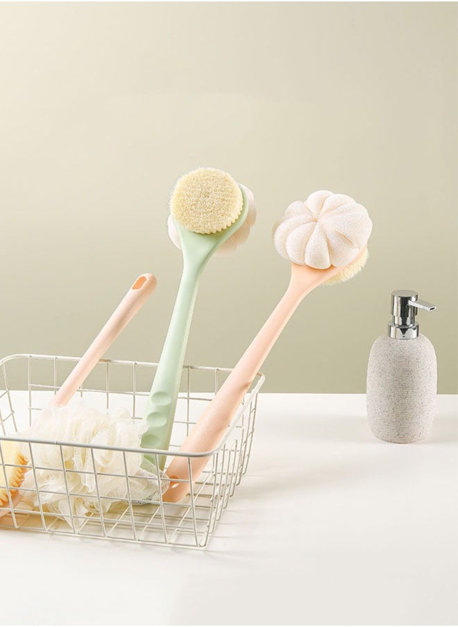 Generic - Double Sided Bath Brush,2 in 1 Bath Tool ,Long Handled Soft Bristle Brush,Body,Green - Image 1