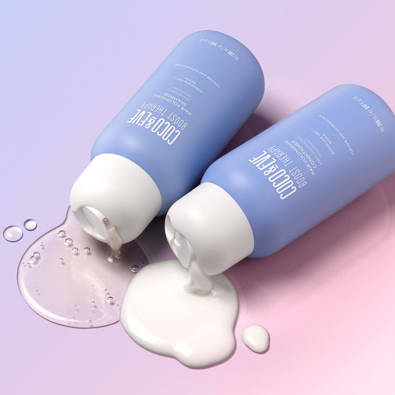 COCO & EVE مجموعة شامبو وبلسم كوكو وإيف للعناية بالشعر وزيادة الحجم. مع البيوتين لاستهداف الشعر الرقيق والمتساقط. لتكثيف وتغذية وتحسين الحجم والكثافة واللمعان. (18.94 أونصة سائلة) - Image 2