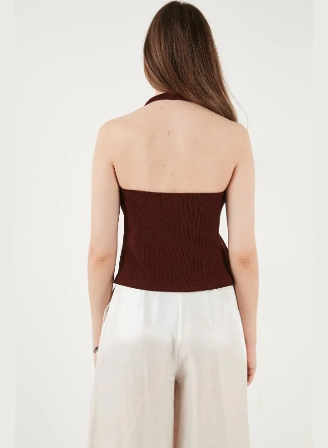 Lela  Lela Fitted Halter Neck Backless Vest Women's Vest 5866515 for Women | Best Price UAE