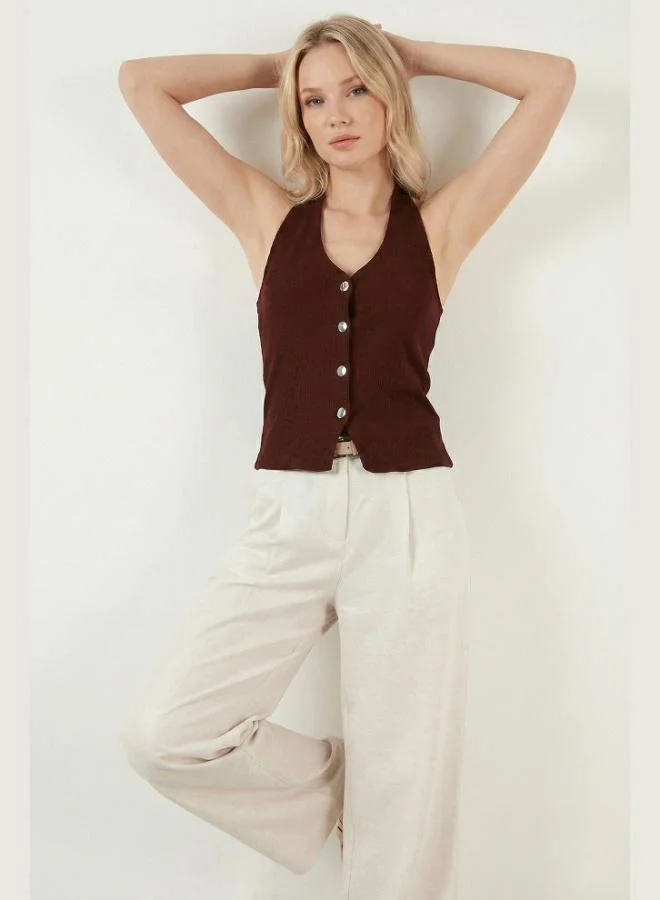 Lela  Lela Fitted Halter Neck Backless Vest Women's Vest 5866515 for Women | Best Price UAE