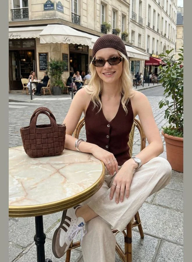 ليلا Lela Fitted Halter Neck Backless Vest Women's Vest 5866515