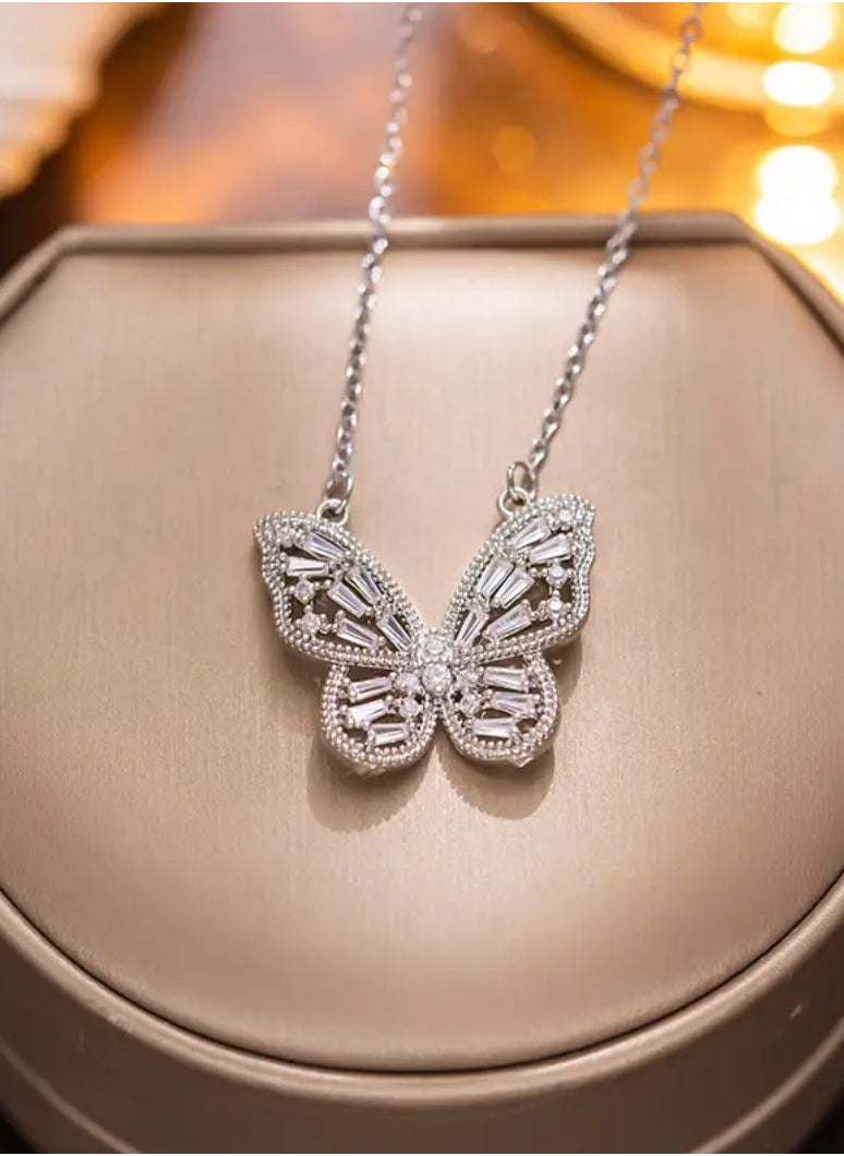 Equal - Elegant Silver Plated Necklace Inlaid With Zirconia For Women - Image 1