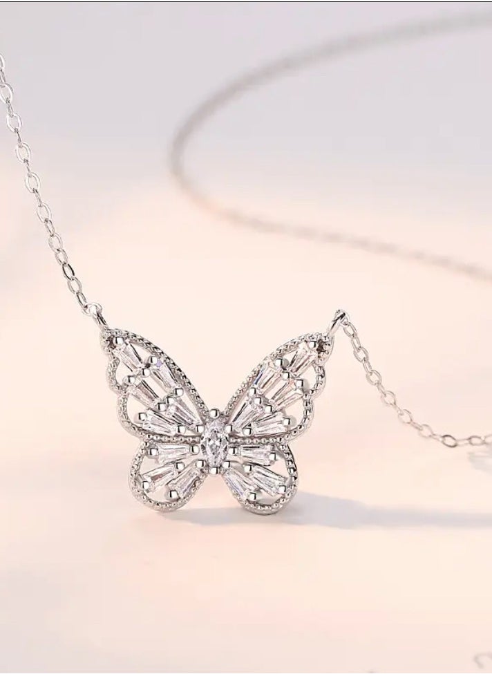 Equal - Elegant Silver Plated Necklace Inlaid With Zirconia For Women - Image 1