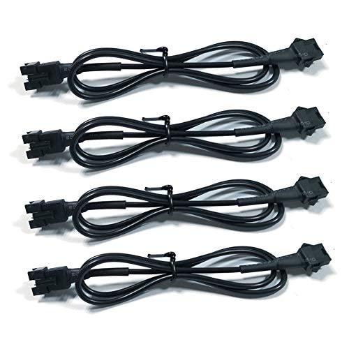 NBWDY 4 Pcs 118in 30cm Extension Cable Wire Cord Set for LED MultiColor Glow Light Neon Strip