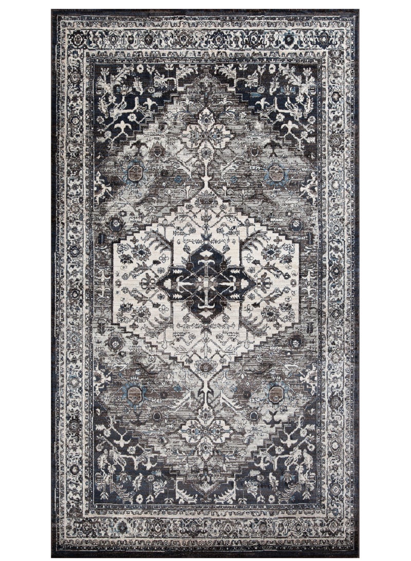 لوفت كندرا،سجادة،160×220سم،قماش،رمادي غامق،مضاد للانزلاق-7151/RN8-M - Image 2