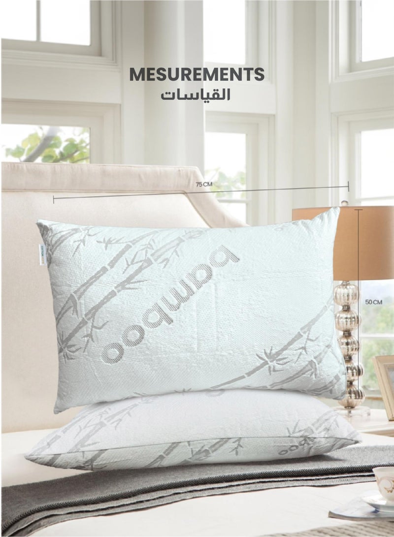 Cotton Home® 100% Waterproof Bamboo Pillow Protectors Standard Size 50x75cm , 20x26 In Cooling Guaranteed Noiseless Absorbent Ultra Soft with Zippered Cases Covers Pads Encasement Grey Pack 1 - Image 3