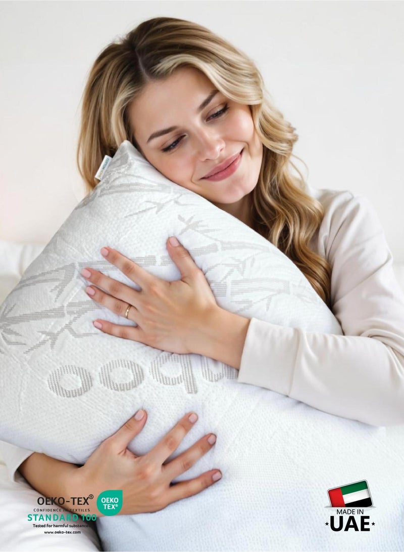 Cotton Home® 100% Waterproof Bamboo Pillow Protectors Standard Size 50x75cm , 20x26 In Cooling Guaranteed Noiseless Absorbent Ultra Soft with Zippered Cases Covers Pads Encasement Grey Pack 1 - Image 4