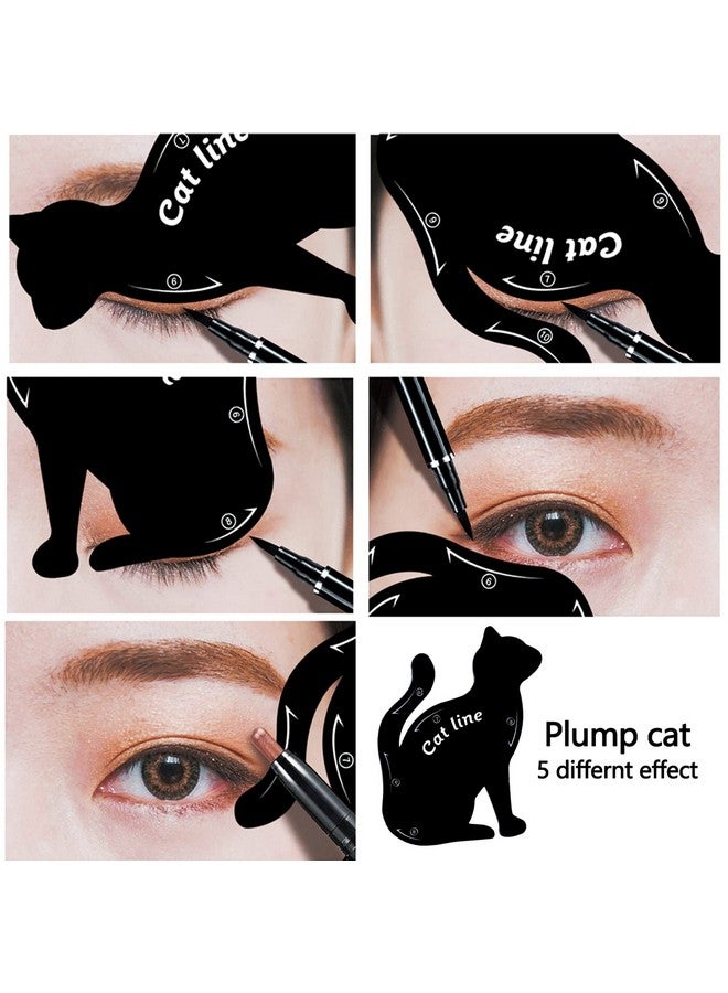 TailaiMei TailaiMei Eyeliner Stencils, Matte PVC Material Smoky Eyeshadow Applicators Guide Template Tool - Image 3