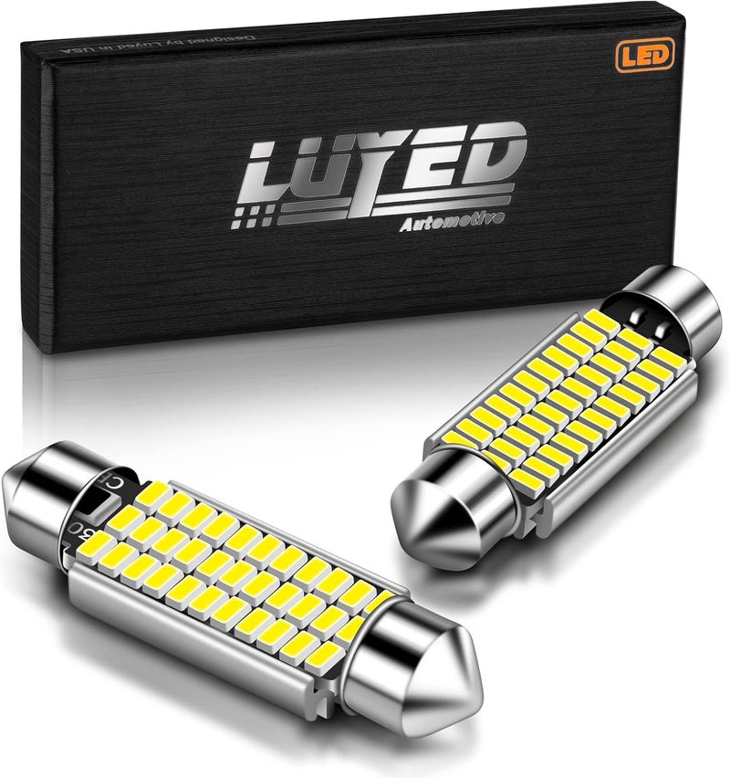 LUYED 569 578 LED Dome Light Bulbs 3014 33-EX Chipsets Canbus Error Free 211-2 212-2 41mm 1.65in LED Bulbs Used for Car Map Light Interior Light,Xenon White,Pack of 2 - Image 1