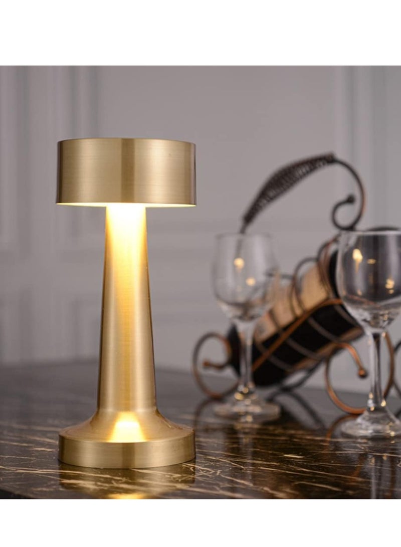 ELTRAZONE Table Lamp,Modern Rechargeable Cordless Touch Sensor LED Desk lamp 3 Ways Dimming,with USB Cord for Bar Restaurant Bedroom Bedside Nightstand Lighting (2 PACK OF (GOLD)) - Image 2