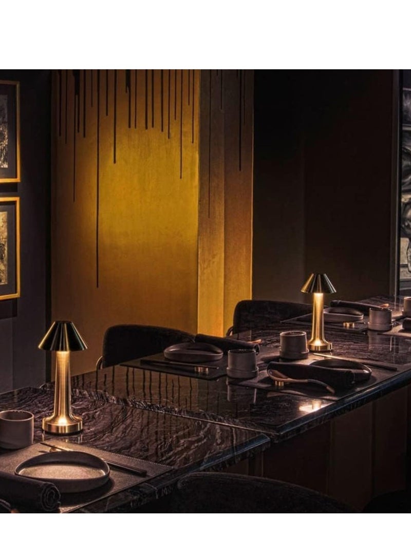 ELTRAZONE Table Lamp,Modern Rechargeable Cordless Touch Sensor LED Desk lamp 3 Ways Dimming,with USB Cord for Bar Restaurant Bedroom Bedside Nightstand Lighting (2 PACK OF (GOLD)) - Image 5