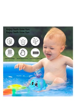 Rightsure Baby bath toys, water toys for kids, octopus with lights, with multiple decorative accessories, suitable for toddlers, babies, children boys and girls, automatic water spray baby toys  - Image 2