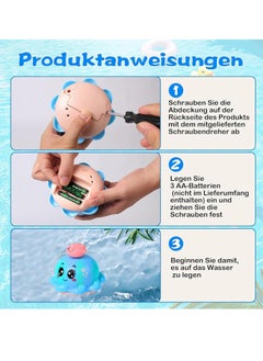 Rightsure Baby bath toys, water toys for kids, octopus with lights, with multiple decorative accessories, suitable for toddlers, babies, children boys and girls, automatic water spray baby toys  - Image 4