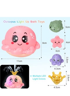 Rightsure Baby bath toys, water toys for kids, octopus with lights, with multiple decorative accessories, suitable for toddlers, babies, children boys and girls, automatic water spray baby toys  - Image 3