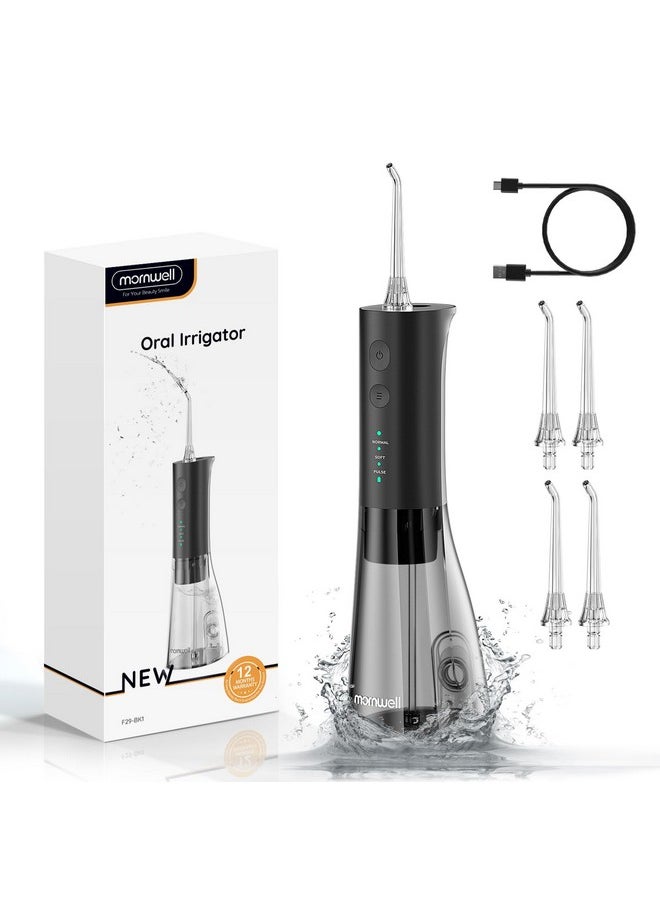 Mornwell Ossers For Teeth 300Ml Cordless Water Flosser Mornwell 3S Pressure Crescendo Oral Irrigator Professional Rechargeable Portable Water Flosser With 4 Tips  - Image 1