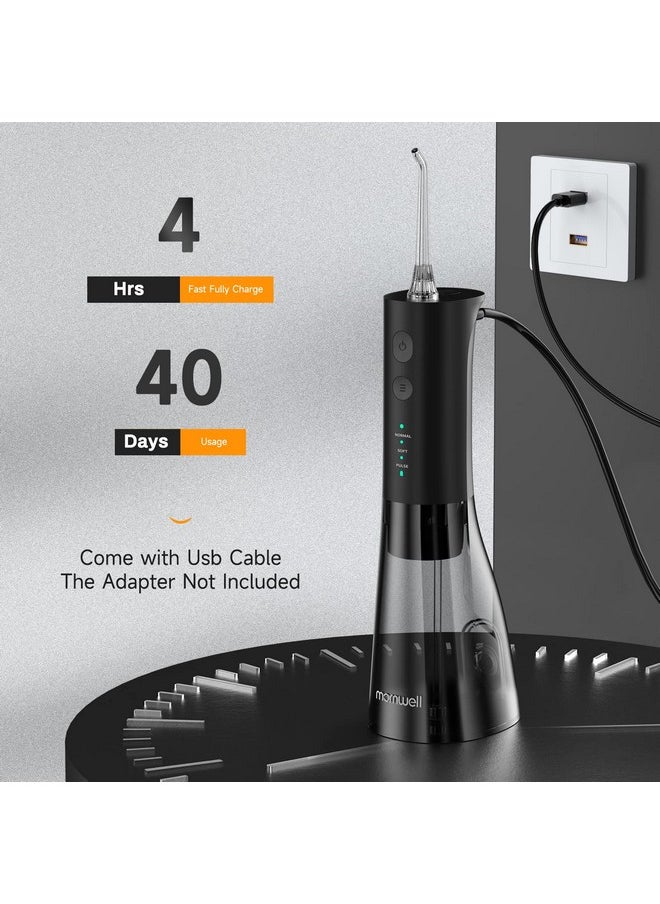 Mornwell Ossers For Teeth 300Ml Cordless Water Flosser Mornwell 3S Pressure Crescendo Oral Irrigator Professional Rechargeable Portable Water Flosser With 4 Tips  - Image 5