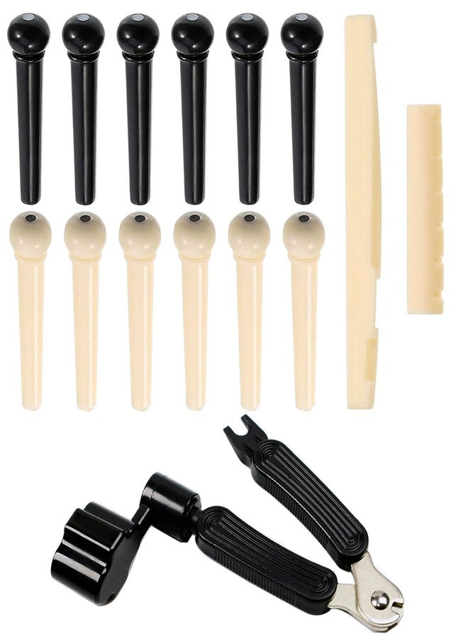 Junlego Guitar Bridge Pins with Bridge Pin Puller Remover (14pcs+3-in-1 Pin Puller) - Image 1