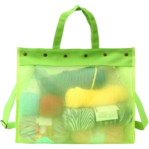 Mdoker Knitting Bag Large Yarn Storage OrganizerYarn Bags for CrochetingCrochet Storage Bags for Crochet HooksKnitting NeedlesKnit Bags Ideal Knitting Crochet GiftGreen - Image 1