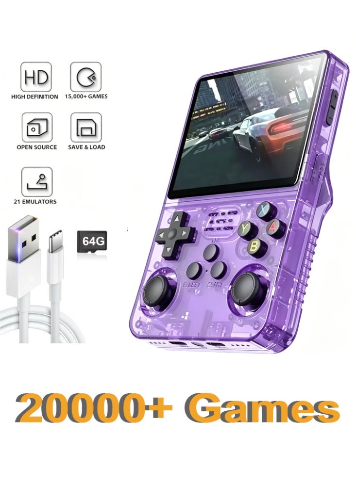 R36S Retro Handheld Game Console with 20000+Games - 3.5 Inch IPS Screen, 64GB, Portable Gaming Device,Gift,Pocket Video Player - Image 1