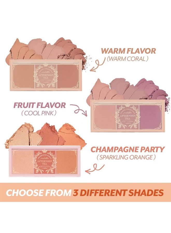I'M MEME I'm Meme Palette - Afternoon Tea Blusher | Warm Flavor, Warm Tone Blush for Cheek, Natural Makeup, Neutral Tone, 3 Shades Palette, Matte Powder Blush for Face & Cheeks, For All Skin Tones, 0.4 oz  - Image 5