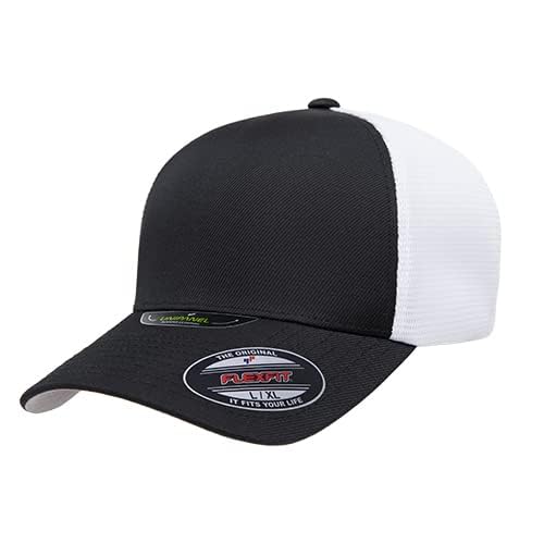 Flexfit Melange UniPanel Trucker Cap, Black/White, Large/X-Large - Image 2
