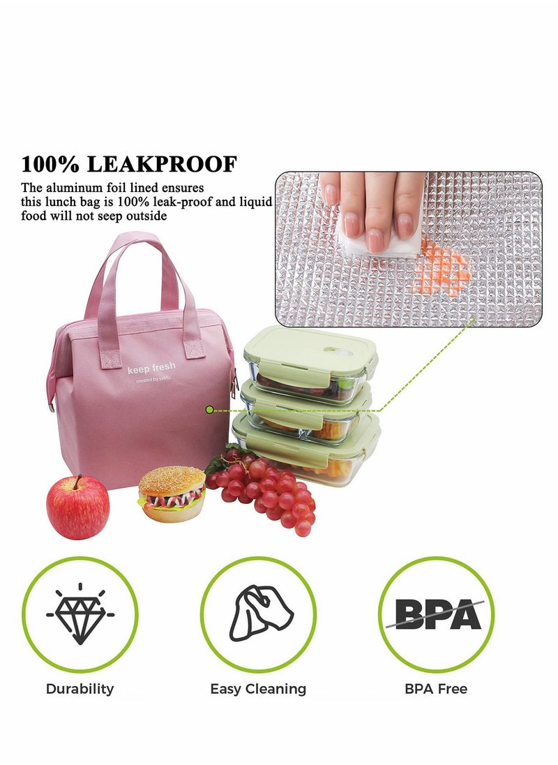 Generic - Lunch Bag Bento Bag, Thickened Thermal Insulation Refrigerated Tote Box Carrying for Students Ladies Men Picnic Work Outdoor (Pink) - Image 1