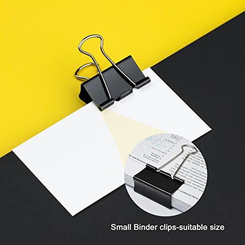 DANRONG 130 PCS Small Binder Clips, 3/4 inch, Paper Clamps, Binderclips, Black Clips for Paperwork, Home, School, Office Supplies (0.75in, Black) - Image 3