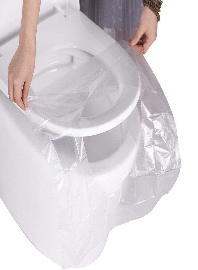 ATETO Plastic Toilet Seat Cover Non-Woven Fabric Travel Toilet Seat Cover Avoid Direct Contact with Unhygienic Toilet Seats (50Pc In One Packet) - Image 4