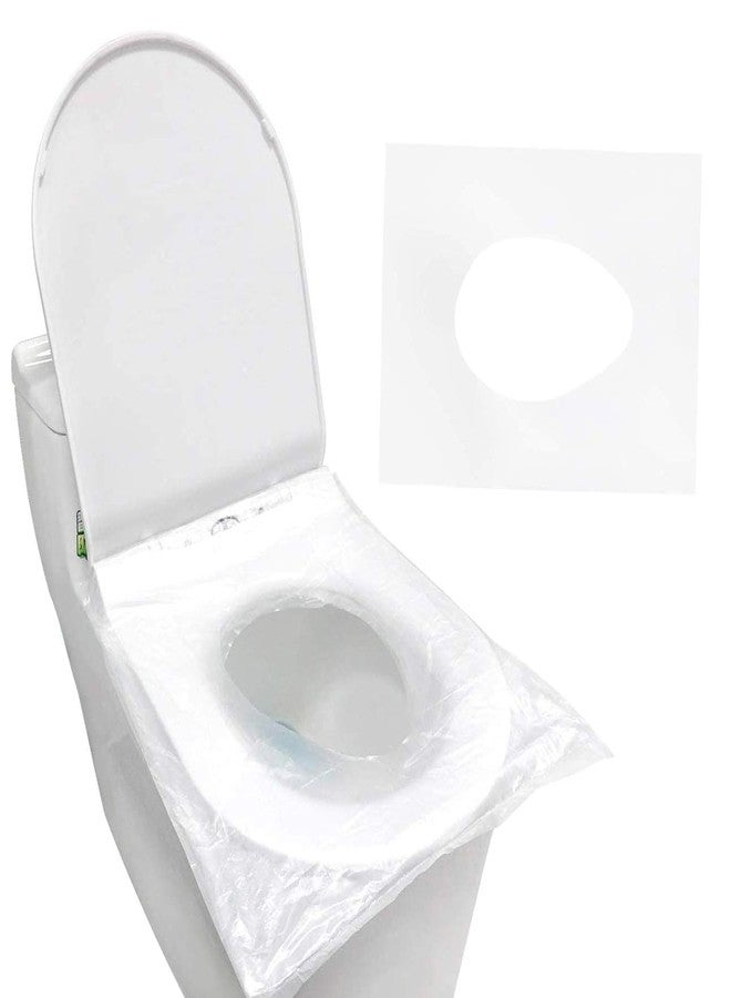 ATETO Plastic Toilet Seat Cover Non-Woven Fabric Travel Toilet Seat Cover Avoid Direct Contact with Unhygienic Toilet Seats (50Pc In One Packet) - Image 1