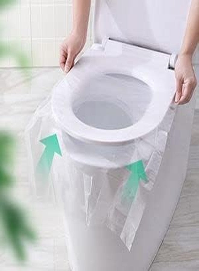 ATETO Plastic Toilet Seat Cover Non-Woven Fabric Travel Toilet Seat Cover Avoid Direct Contact with Unhygienic Toilet Seats (50Pc In One Packet) - Image 2