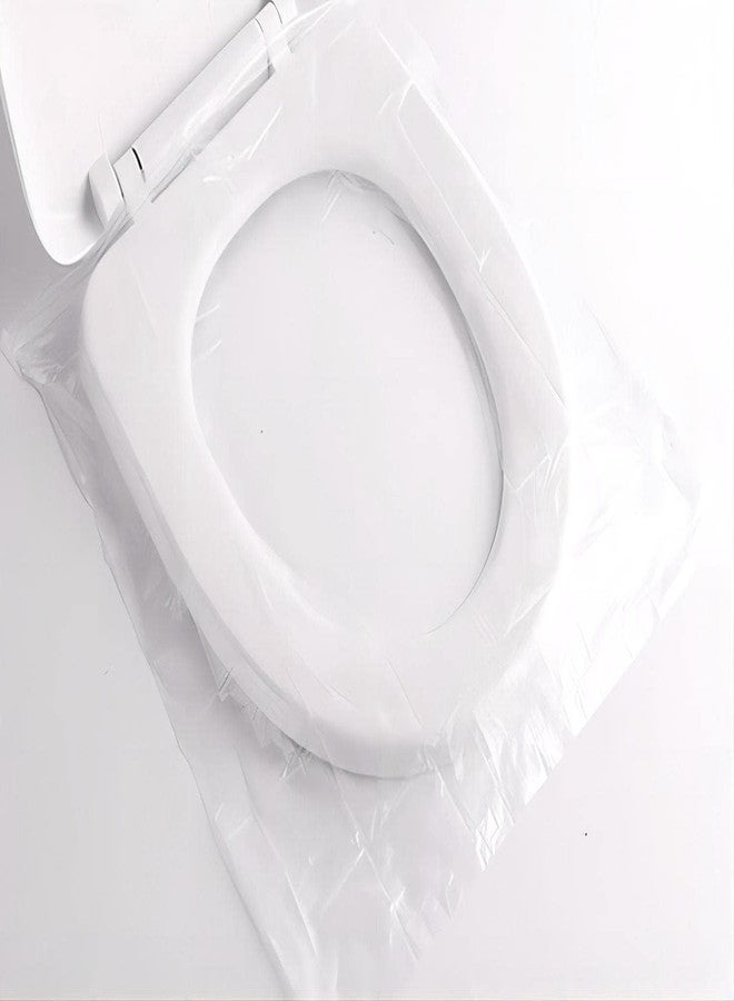 ATETO Plastic Toilet Seat Cover Non-Woven Fabric Travel Toilet Seat Cover Avoid Direct Contact with Unhygienic Toilet Seats (50Pc In One Packet) - Image 3