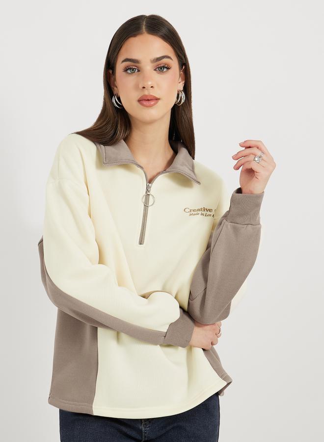 ستايلي سويت شيرت بتفاصيل مُطرّزة - Image 1