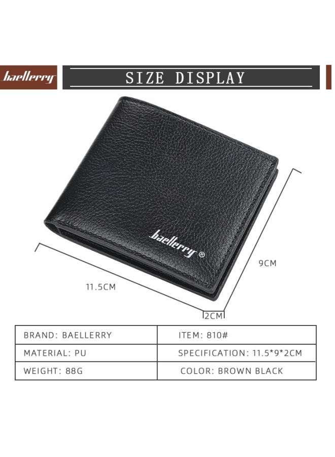 بايلليري محفظة تصميم الحد الأدنى للرجال ، محفظة قصيرة قصيرة للرجال الراقية ، محفظة الرجال مع جلد ناعم خفيف جدا ، محفظة تصميم جلد على نمط ليشي ، محفظة تخزين بطاقات متعددة ذات سعة كبيرة. - Image 4