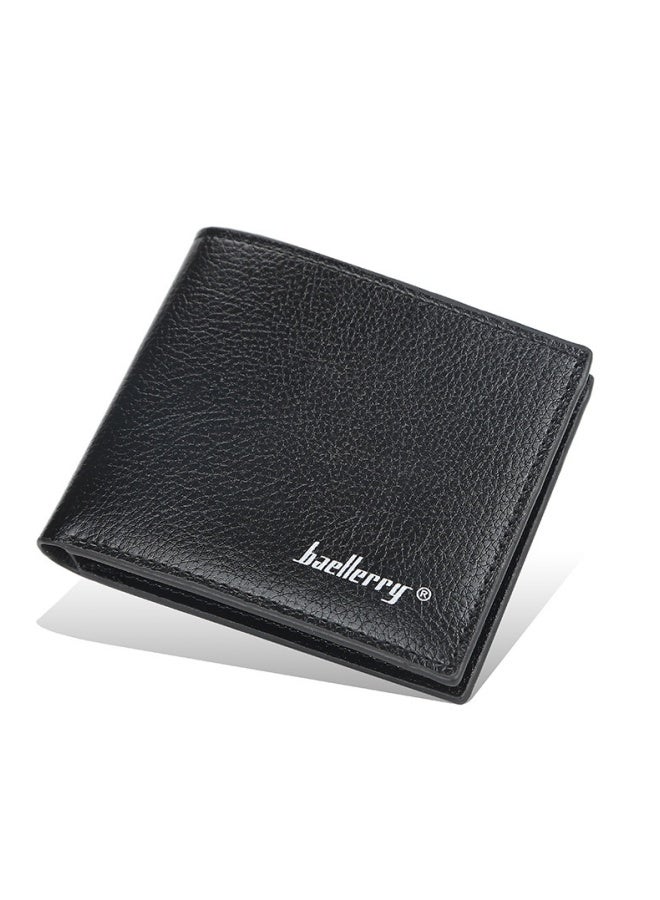 بايلليري محفظة تصميم الحد الأدنى للرجال ، محفظة قصيرة قصيرة للرجال الراقية ، محفظة الرجال مع جلد ناعم خفيف جدا ، محفظة تصميم جلد على نمط ليشي ، محفظة تخزين بطاقات متعددة ذات سعة كبيرة. - Image 1