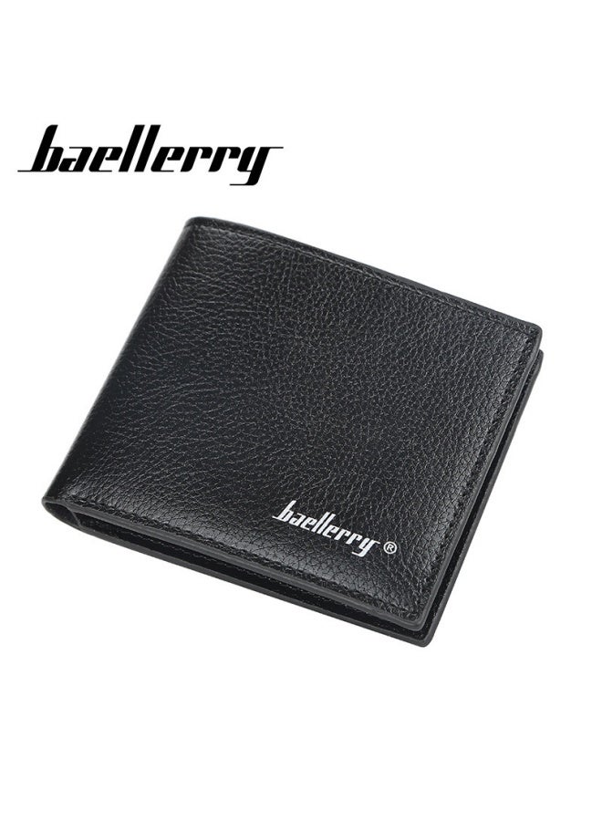 بايلليري محفظة تصميم الحد الأدنى للرجال ، محفظة قصيرة قصيرة للرجال الراقية ، محفظة الرجال مع جلد ناعم خفيف جدا ، محفظة تصميم جلد على نمط ليشي ، محفظة تخزين بطاقات متعددة ذات سعة كبيرة. - Image 5
