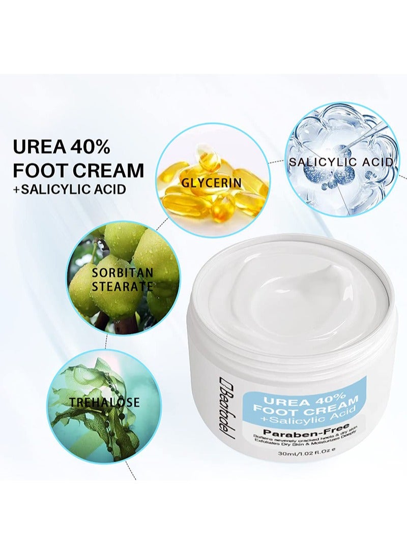 Beafadel Urea 40% Foot Cream Plus Salicylic Acid Exfoliates Dead Skin Callus Remover for Dry Cracked Hands,Heels,Elbows,Knees,Intensive Moisturizes and Softens Skin Foot Repair Care Moisturizing Cream,Paraben-Free  - Image 3