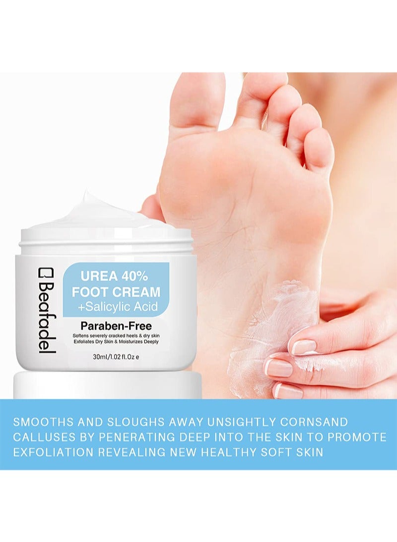 Beafadel Urea 40% Foot Cream Plus Salicylic Acid Exfoliates Dead Skin Callus Remover for Dry Cracked Hands,Heels,Elbows,Knees,Intensive Moisturizes and Softens Skin Foot Repair Care Moisturizing Cream,Paraben-Free  - Image 4