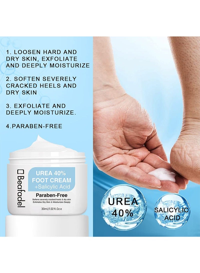 Beafadel Urea 40% Foot Cream Plus Salicylic Acid Exfoliates Dead Skin Callus Remover for Dry Cracked Hands,Heels,Elbows,Knees,Intensive Moisturizes and Softens Skin Foot Repair Care Moisturizing Cream,Paraben-Free  - Image 5