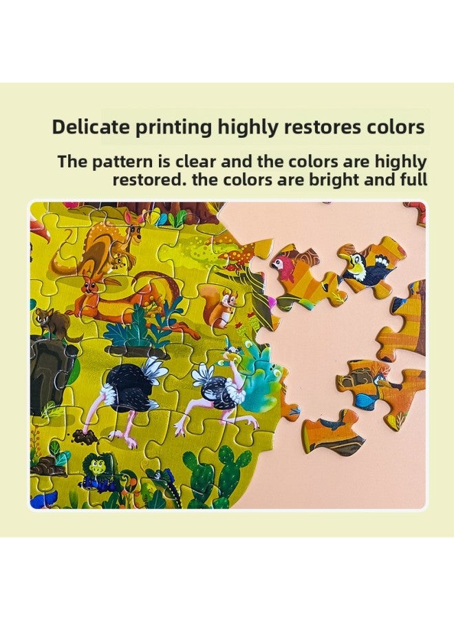 لغز الأطفال لغز الحيوان على شكل ديناصور التنوير التعليم المبكر 3 سنوات طفل لعبة لغز الأطفال لغز الجملة اللون: CH-02-006 الفيل (469 * مم) - Image 4