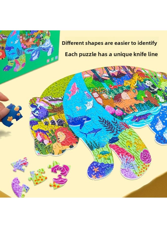 لغز الأطفال لغز الحيوان على شكل ديناصور التنوير التعليم المبكر 3 سنوات طفل لعبة لغز الأطفال لغز الجملة اللون: CH-02-006 الفيل (469 * مم) - Image 5